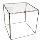 Side table in metal and smoked glass, 1970