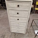 Wicker cabinet with 6 drawers