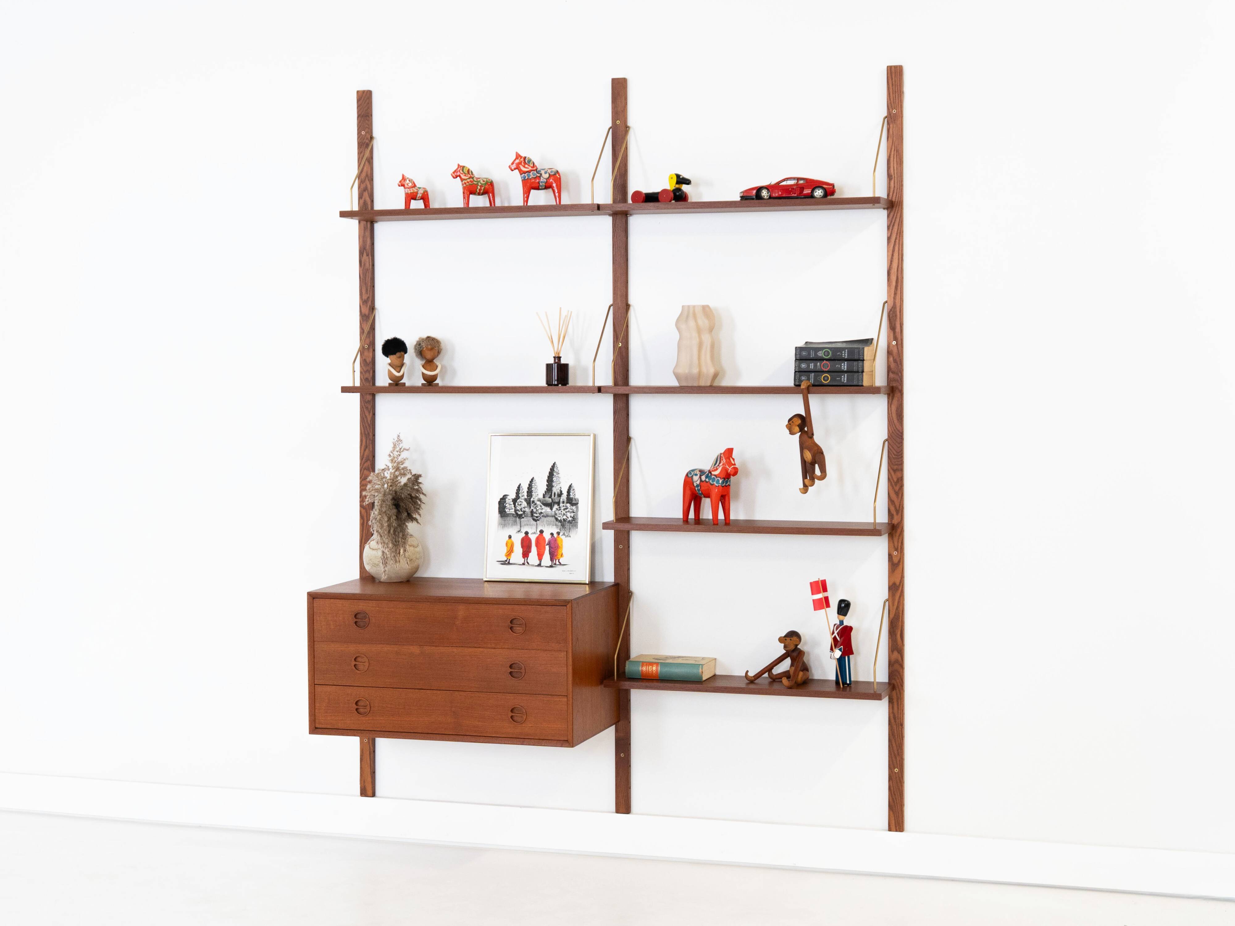 Teak modular shelving unit, Danish design, 1960s, made in Denmark