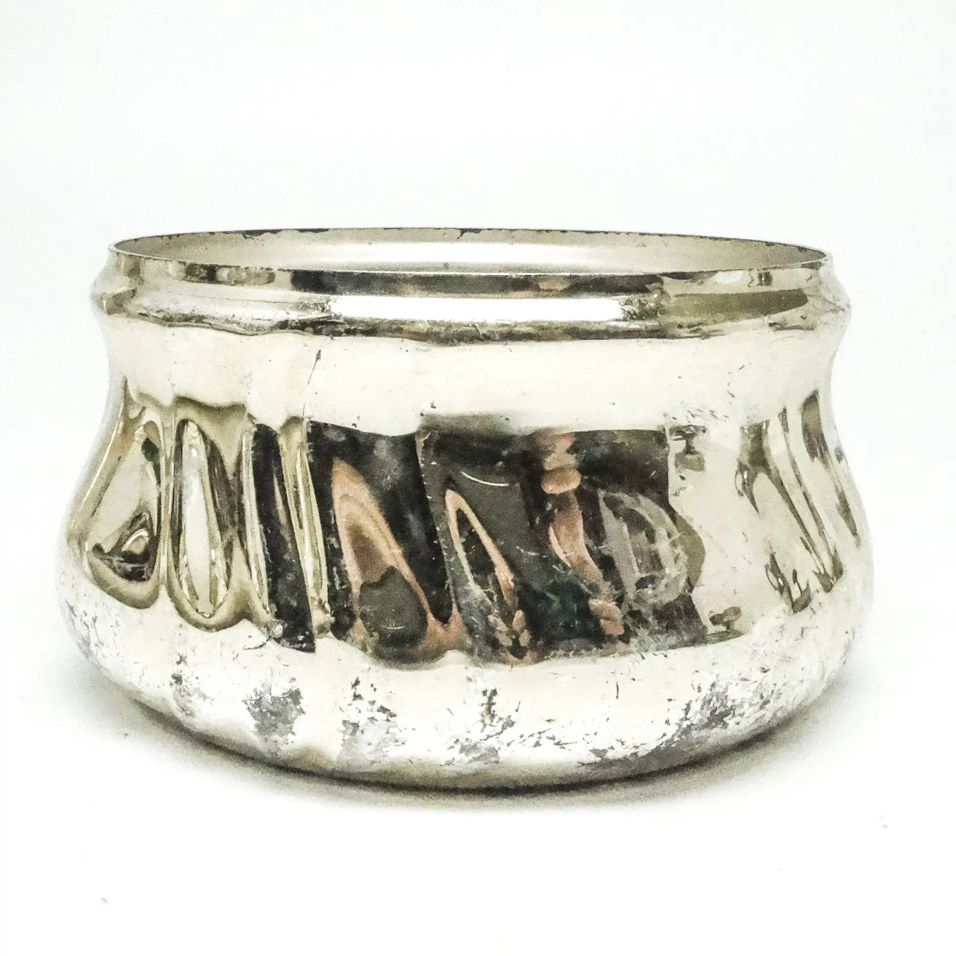 Art Deco sugar bowl, silver-plated brass, Germany, 1950s