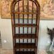 Étagère bibliothèque en rotin vintage