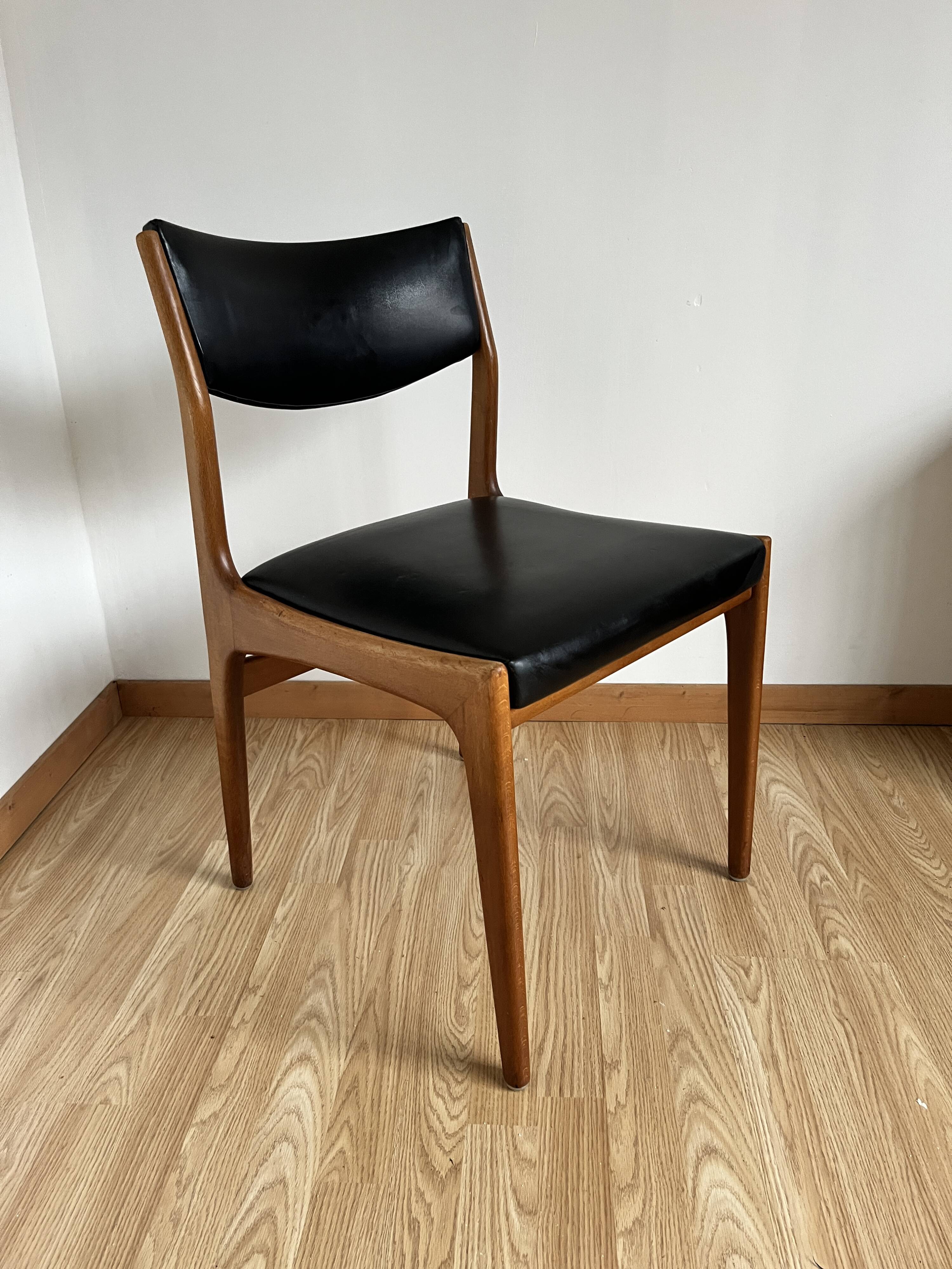 Scandinavian wooden and leatherette chair