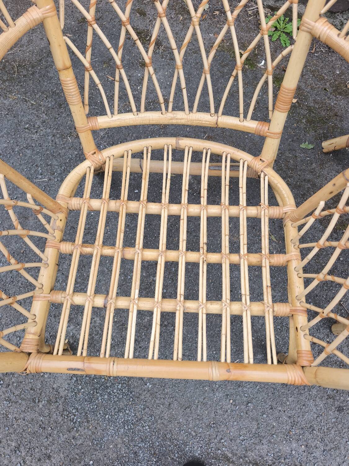 Pair of vintage rattan armchairs