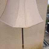 Floor lamp gilded bronze base lampshade fabrics