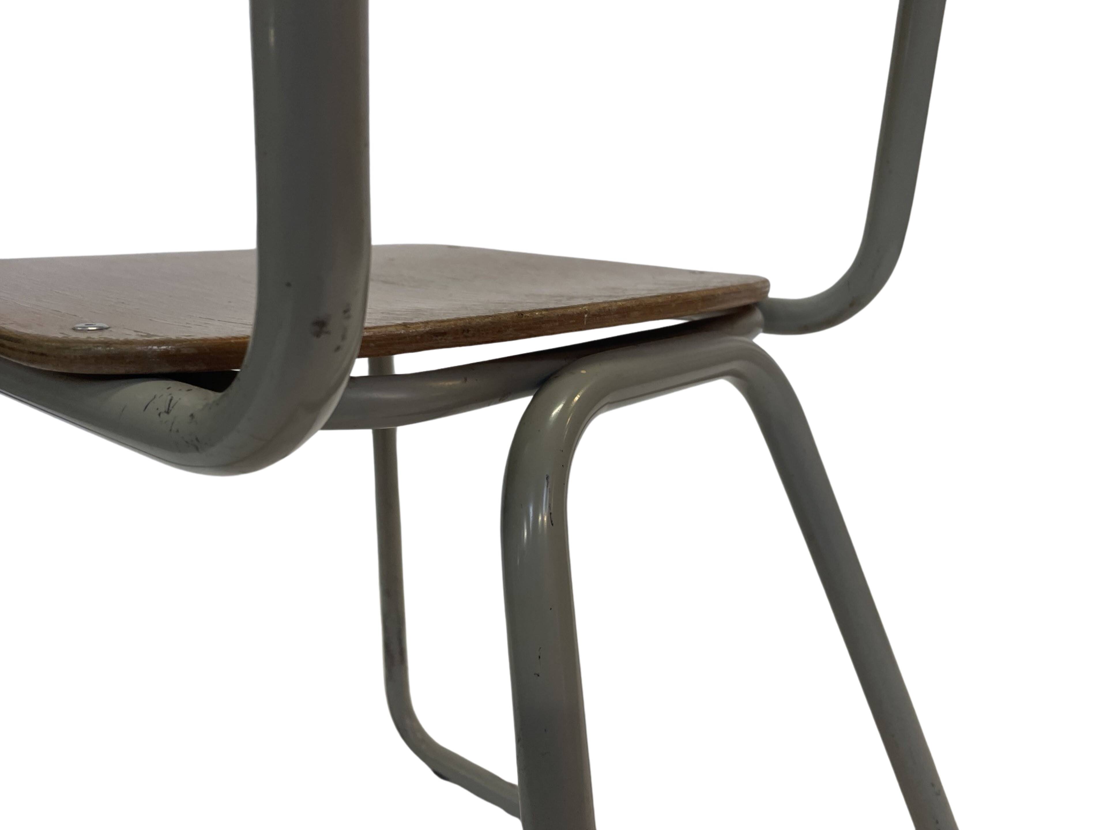 Vintage school chair 1960s minimalist design wood and metal