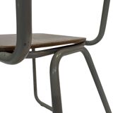 Vintage school chair 1960s minimalist design wood and metal