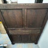 Pair of Gothic style cabinets in dark oak from the 19th century.