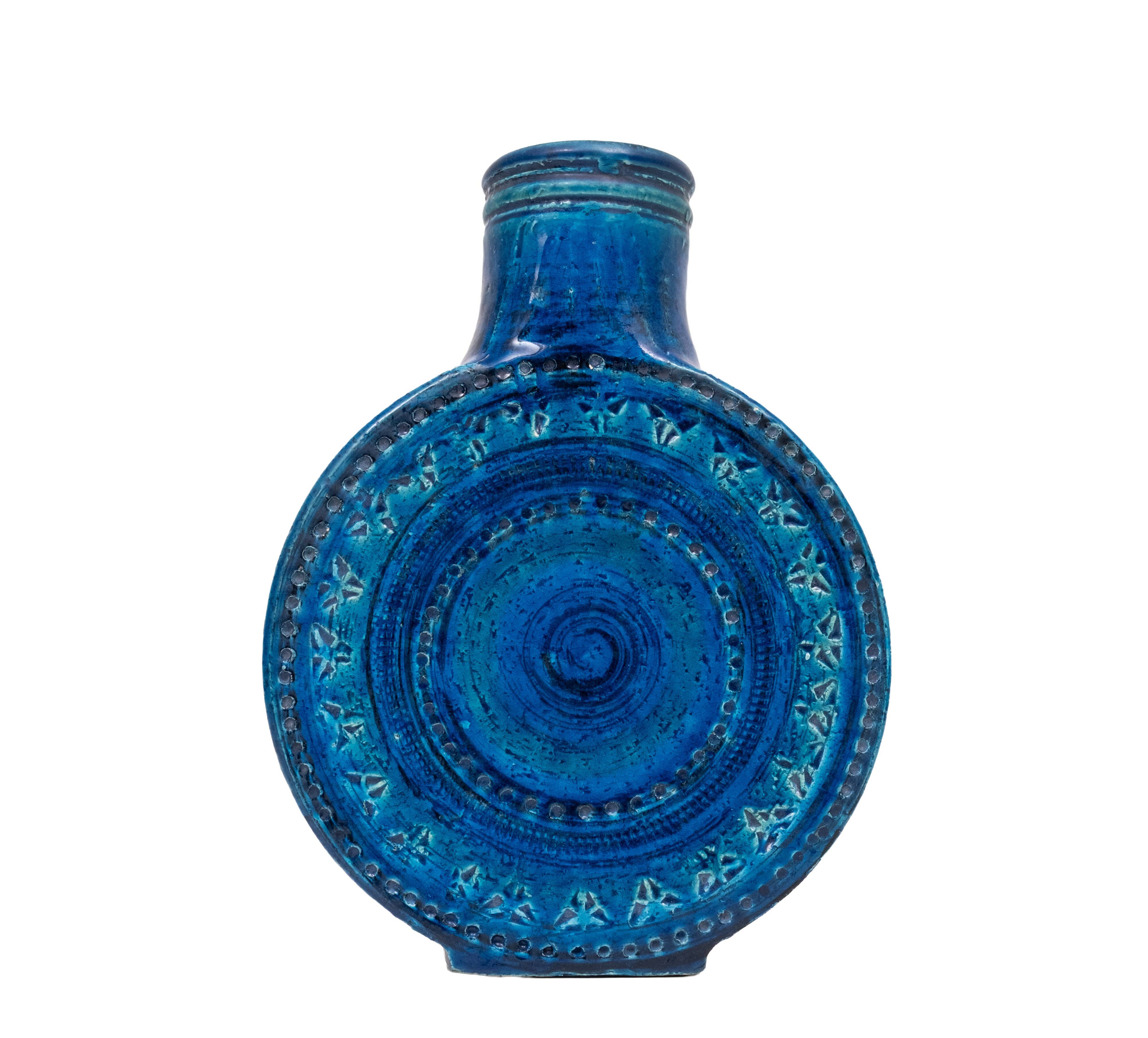 Bitossi Rimini Blu Lollipop Vase by Aldo Londi 1960s Italy