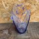 Vintage Blue & Transparent Layered Glass Inlaid Design Vase