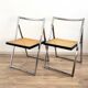 Paire de chaises pliantes italiennes en cannage