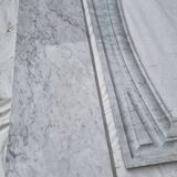 White Carrara marble fireplace