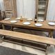 Solid oak farmhouse table with drawer