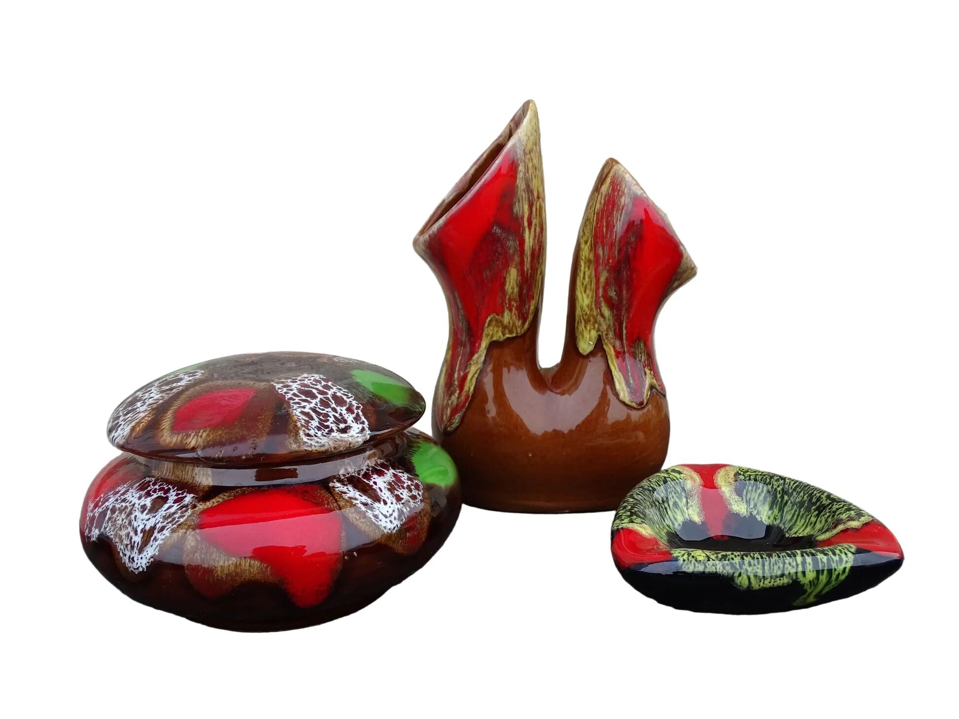 Collection de 8 pièces de faïence vintage française de Vallauris