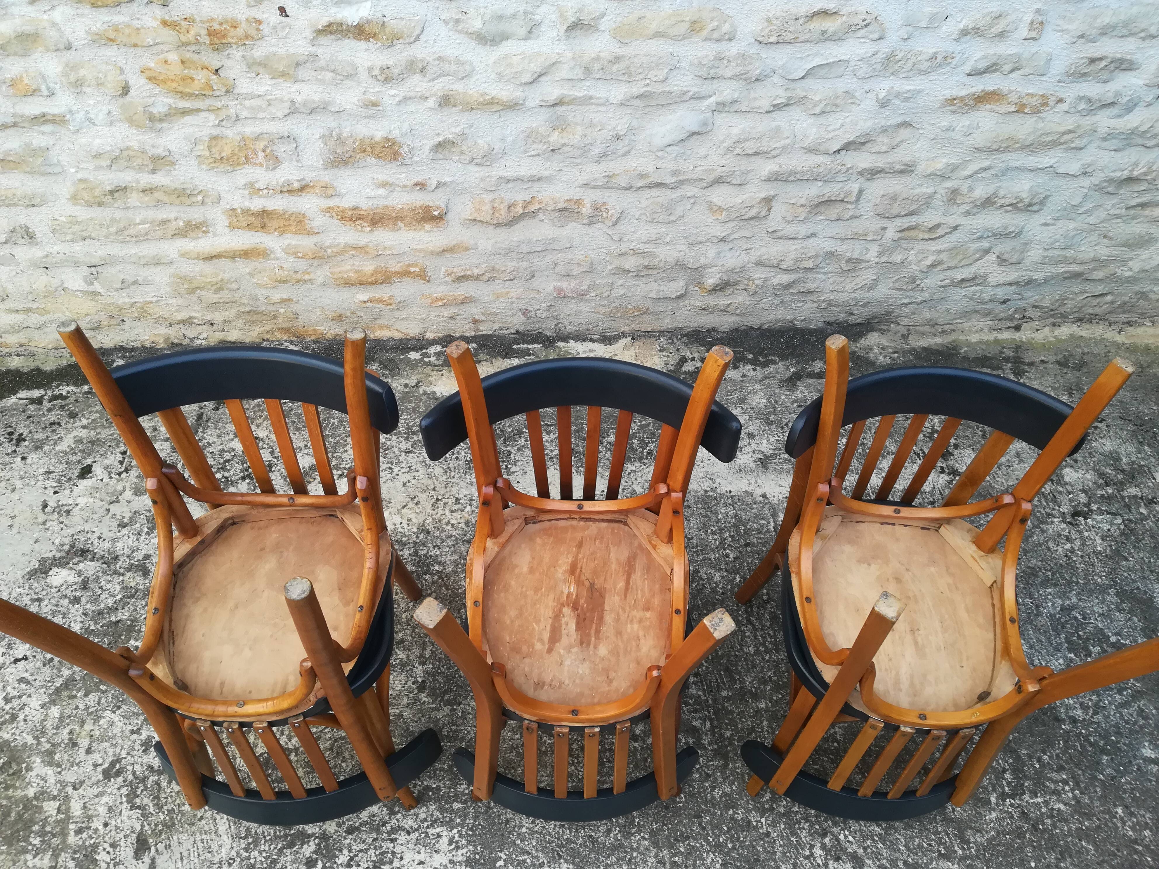 12 mismatched bistro chairs
