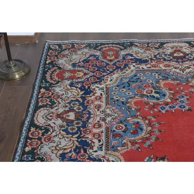 1970s Vintage Persian Handmade Wool Red Oversized Area Rug  295x385