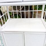 White rattan shelf