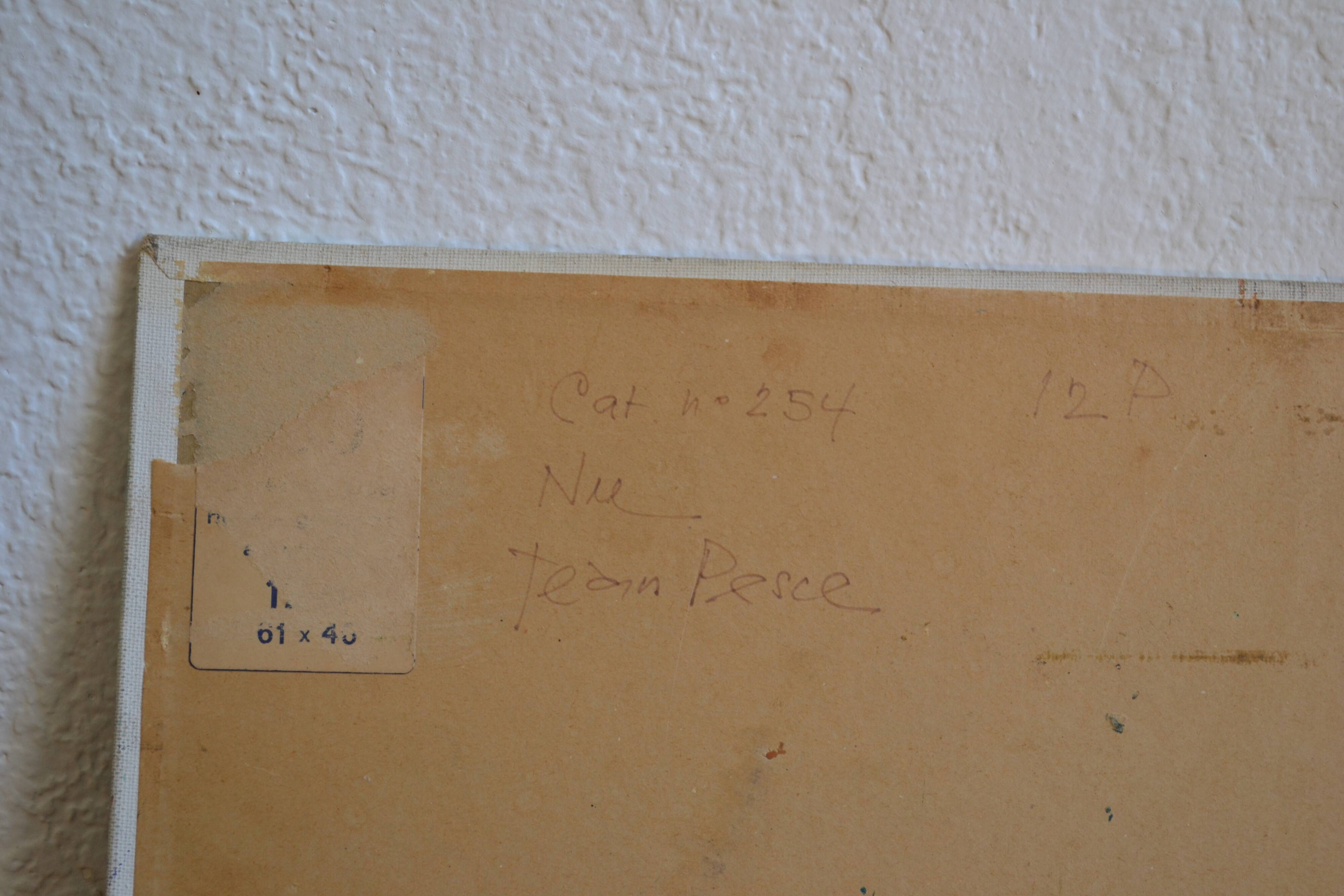 Jean Pesce (1926) painting "nude with bent leg" HSP