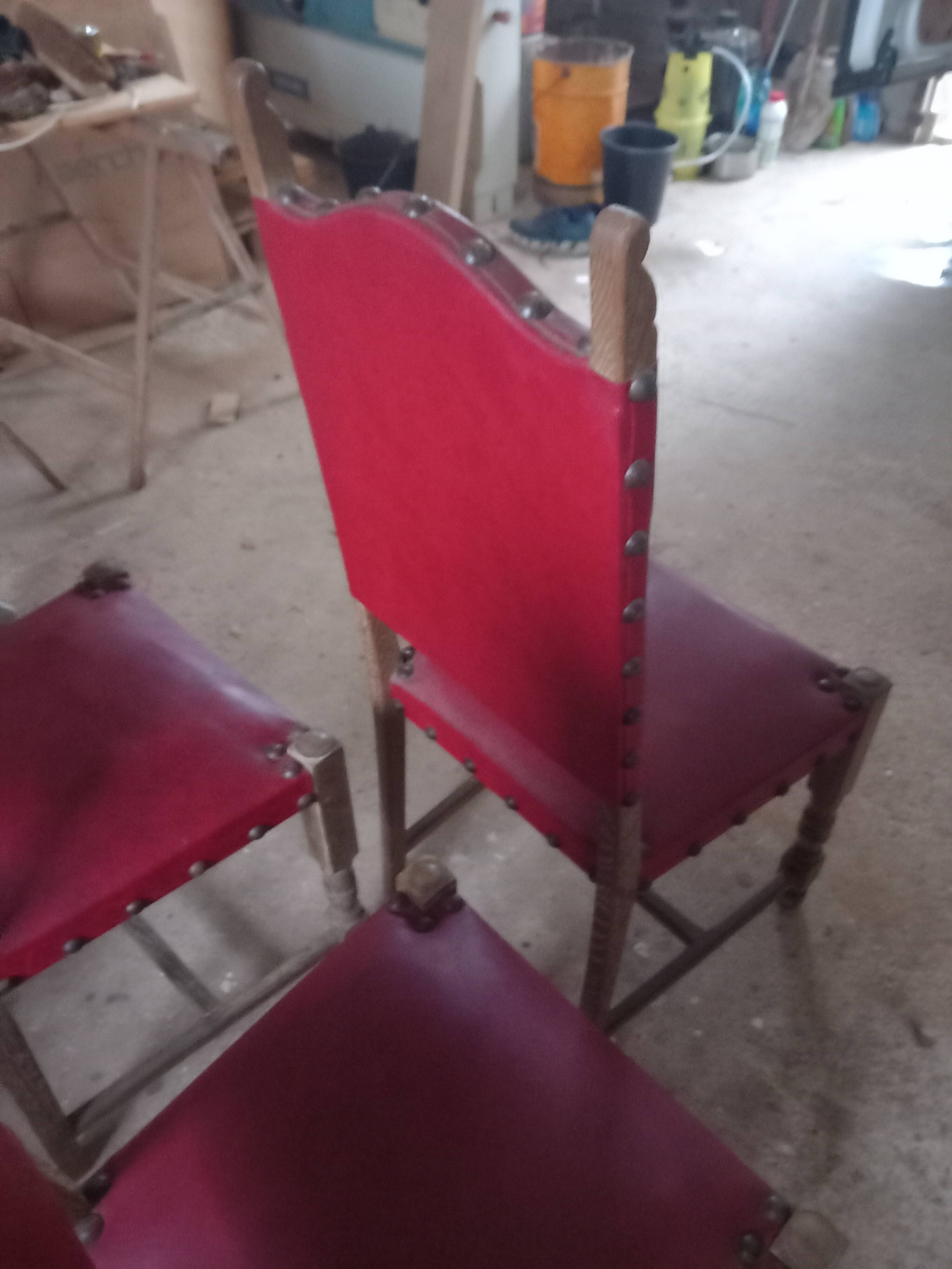 6 vintage oak chairs