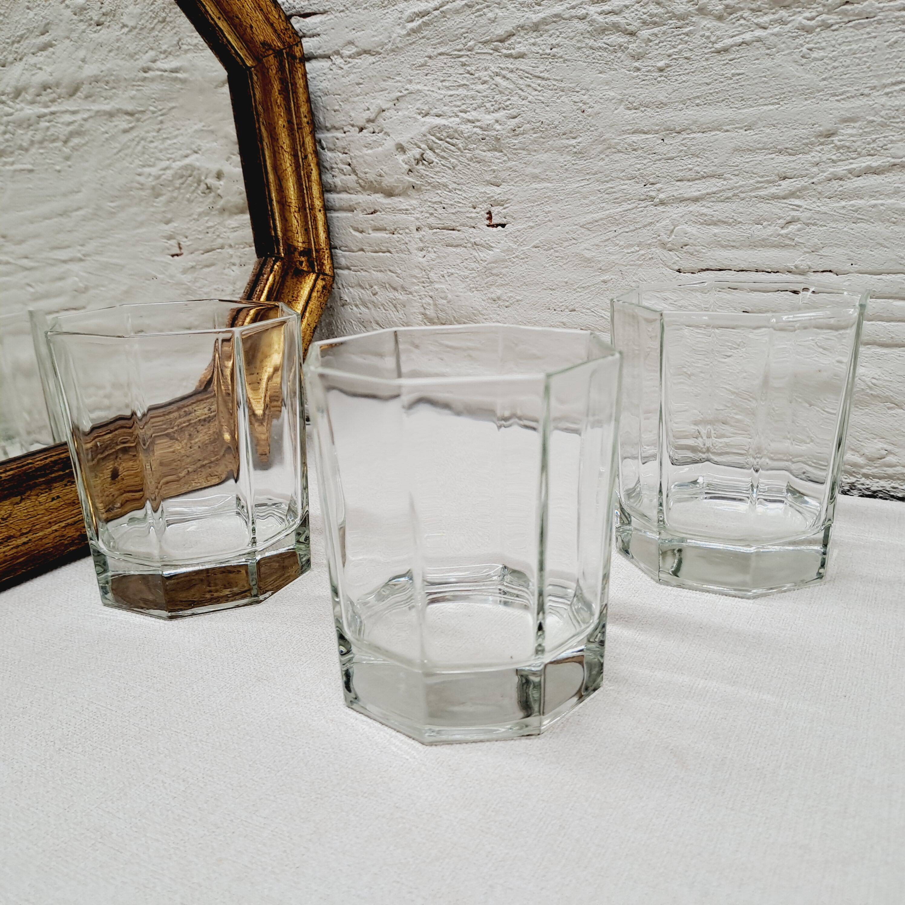 Lot 3 verres whisky Octogone Années 80