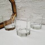 Set of 3 Octagon whisky glasses from the 80s