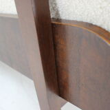 1940s large wing chair in wool boucle, restored