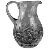 Crystal cider pitcher engraved early twentieth century