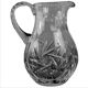 Crystal cider pitcher engraved early twentieth century