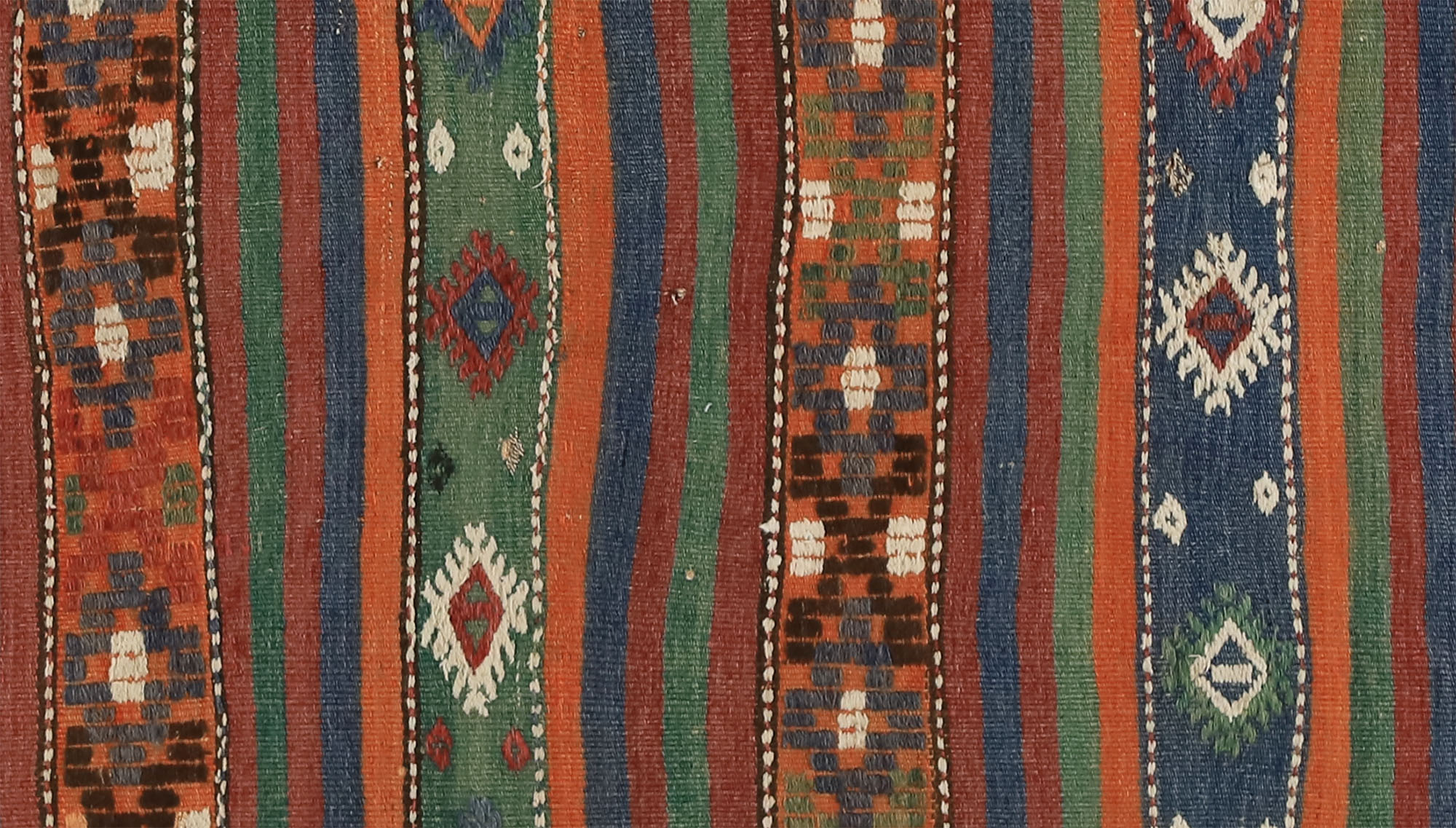 Anatolian handmade kilim rug 244 cm x 132 cm