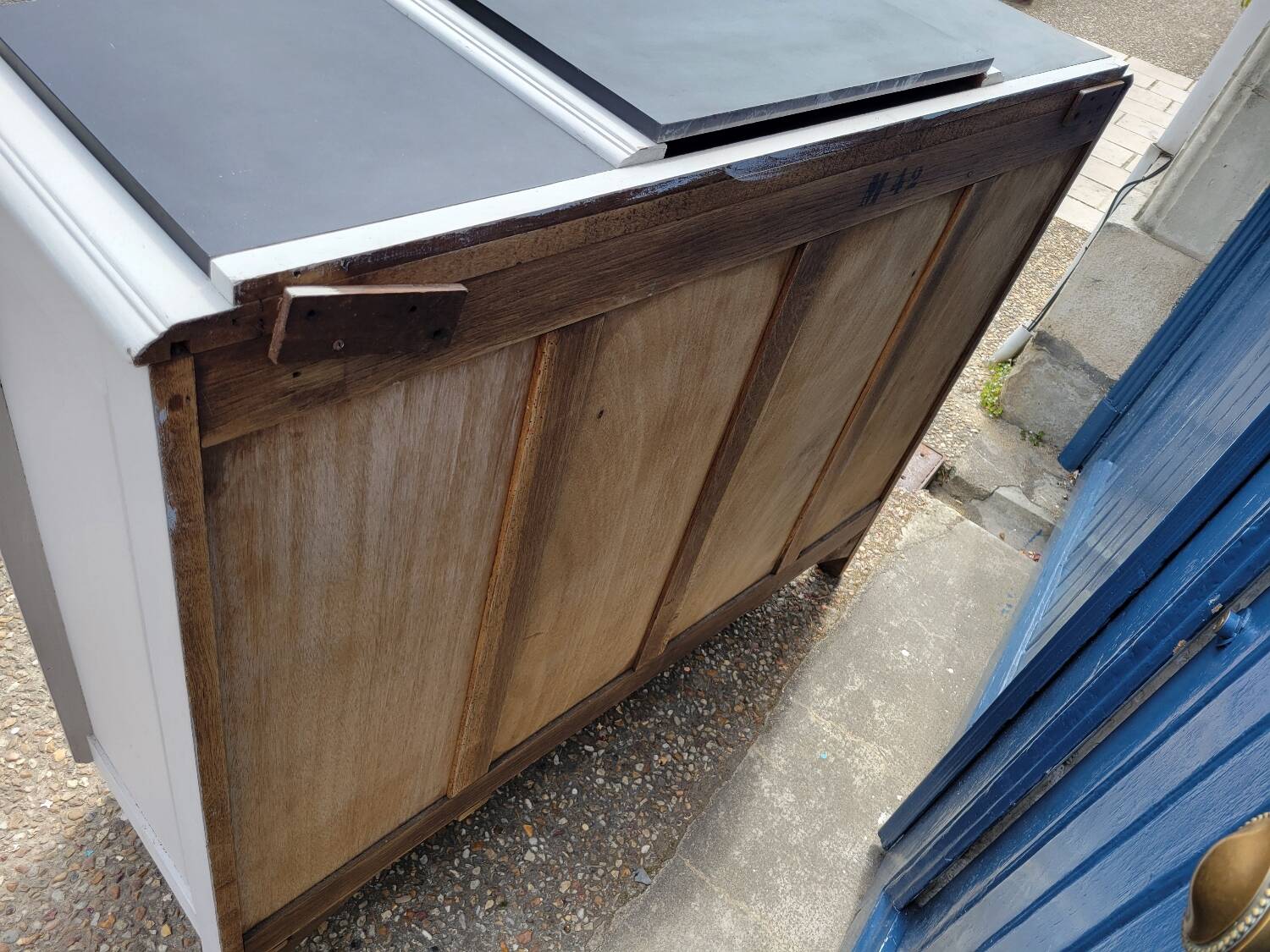 1930 Art Deco sideboard with floral motifs and marble top