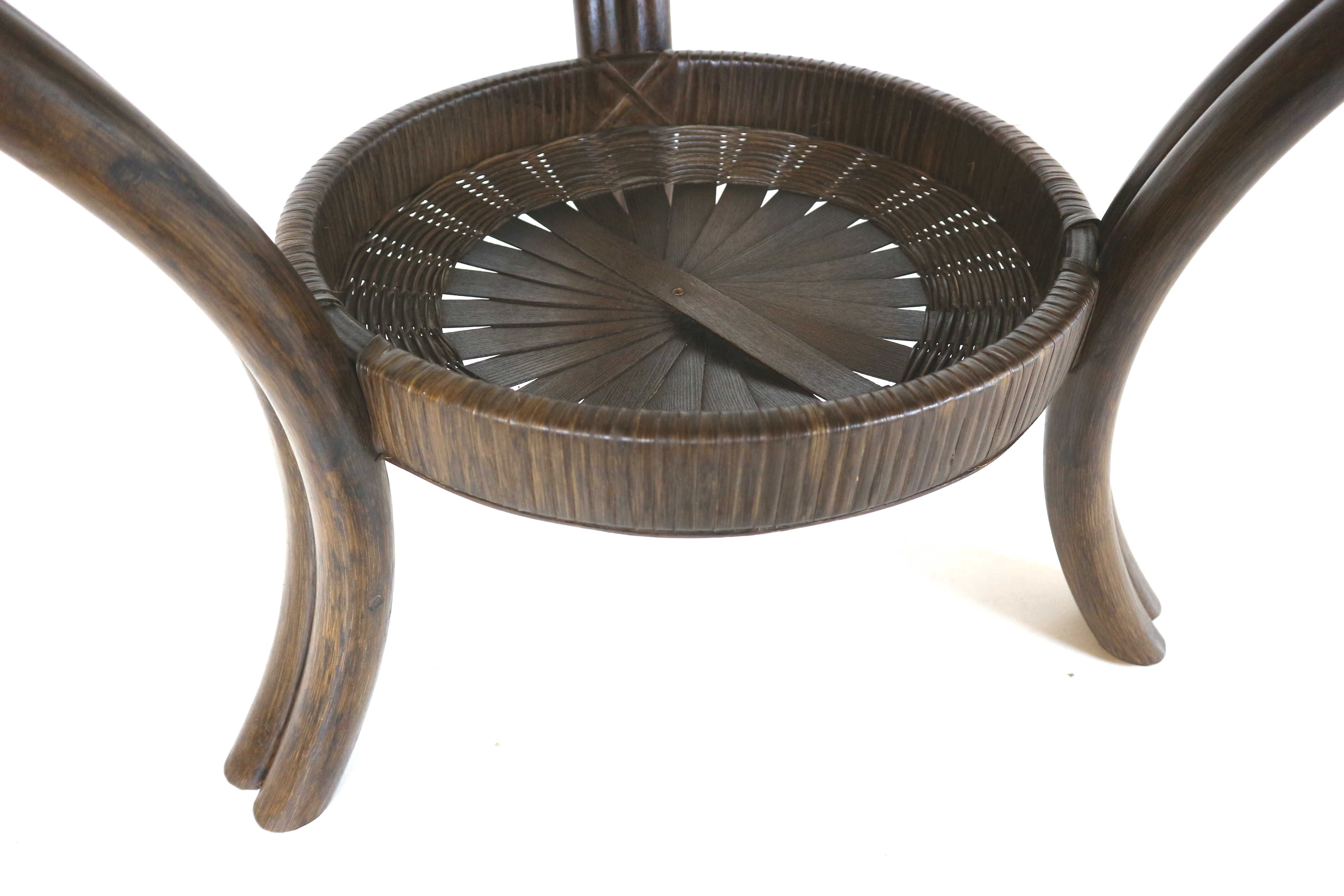 Vintage manou rattan set of 2 armchairs and table with glass top made in the 1970s