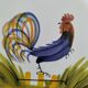 Hand-painted earthenware plate from Pornic, vintage rooster design