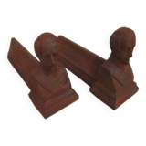 Pair of antique andirons - Napoleon III effigy