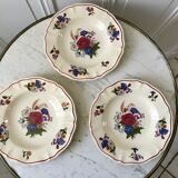 trio of hollow plates Sarreguemines model Agreste 60s