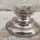 Old water decanter in curved glass and tin Art Nouveau style