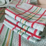 Ensemble nappe et 11 serviettes coton damassé vintage