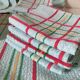Ensemble nappe et 11 serviettes coton damassé vintage