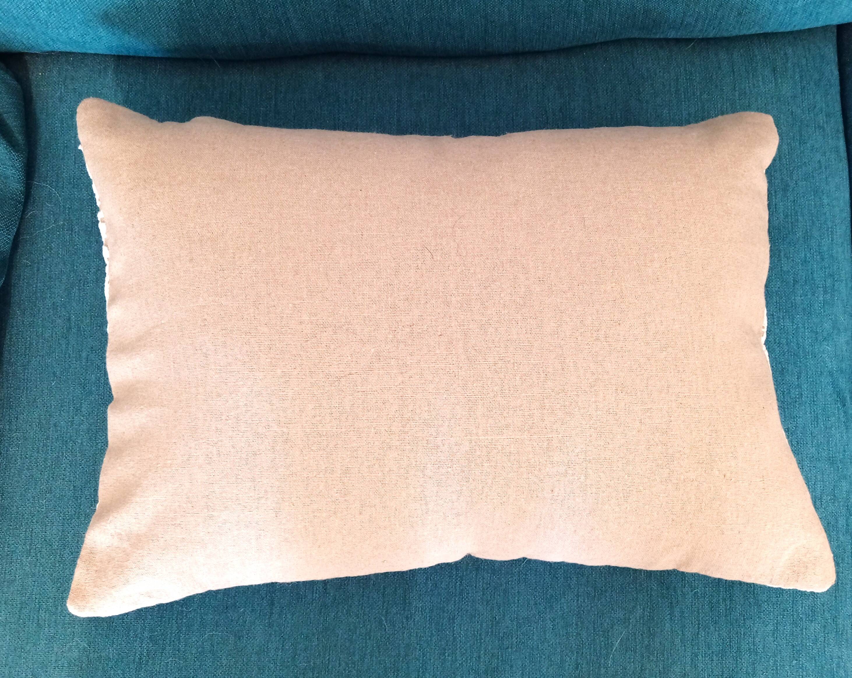 Coussin Lin et coton crochet