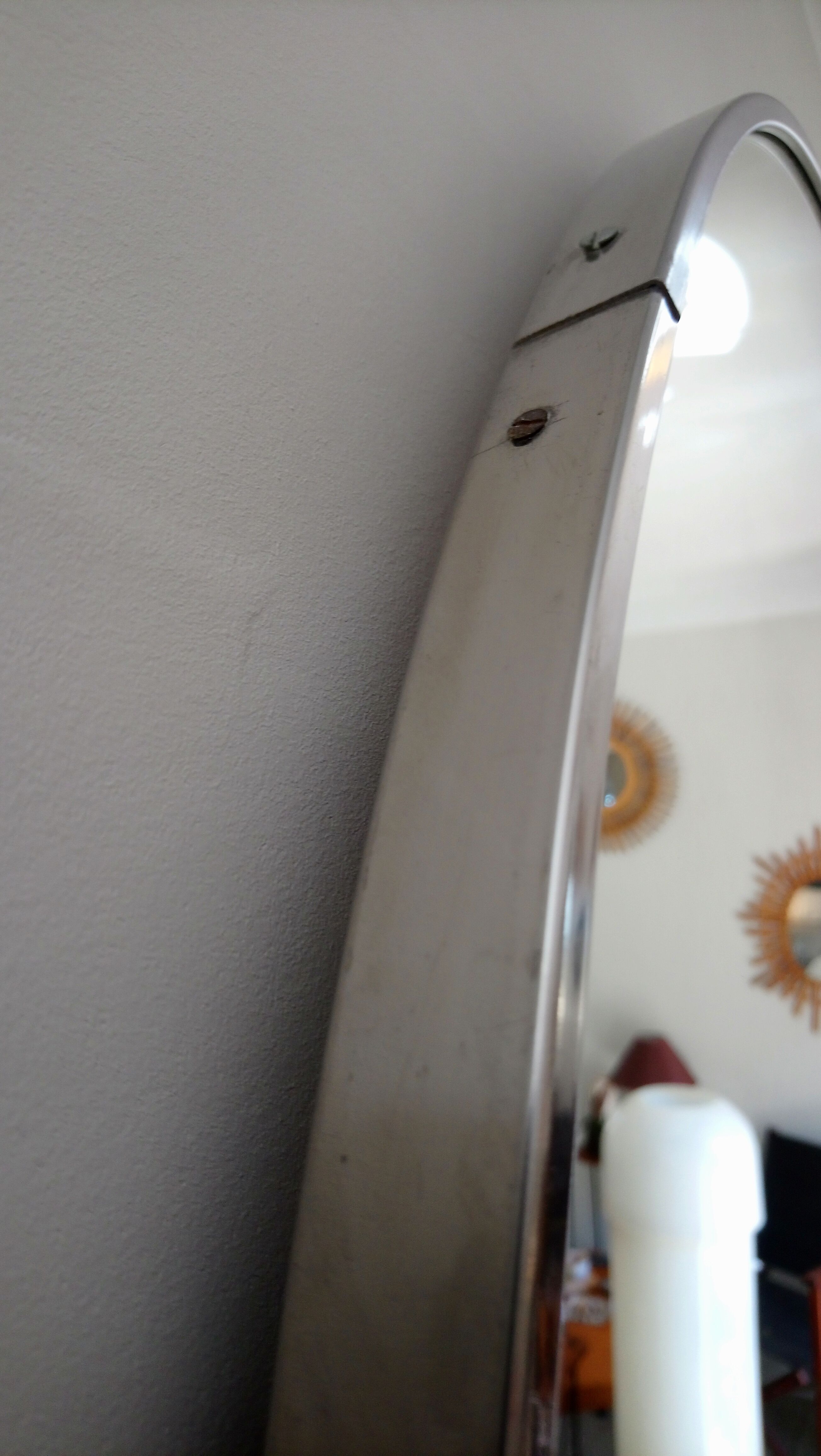 Barber round XXL mirror years 70 - 81x81cm