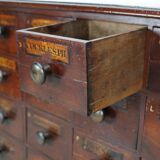 Antique Hardwood Apothecary Cabinet / Bank of Drawers, England, 19th Centur