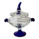Plat de bonbonnière Cristal de Paris avec des détails bleu cobalt