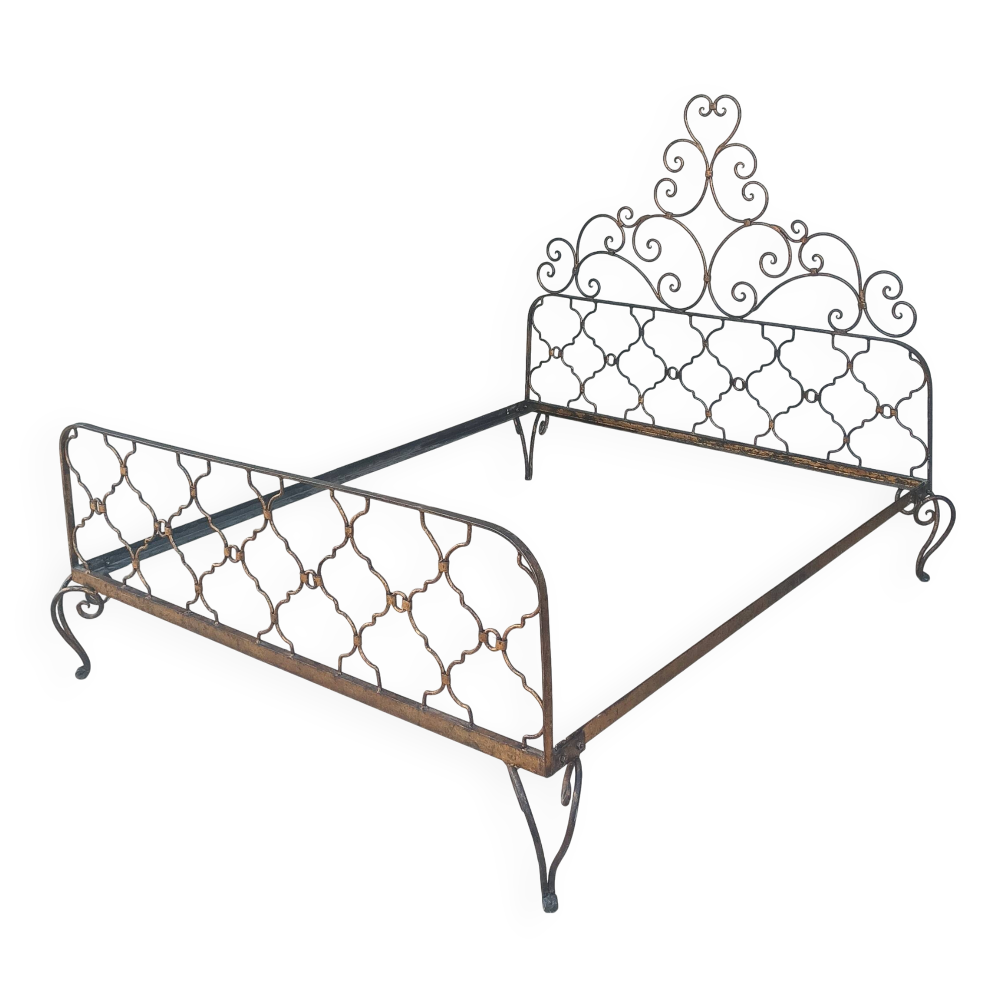 Lit style Louis XV en fer forgé