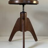 Vintage 60s tripod oak stool
