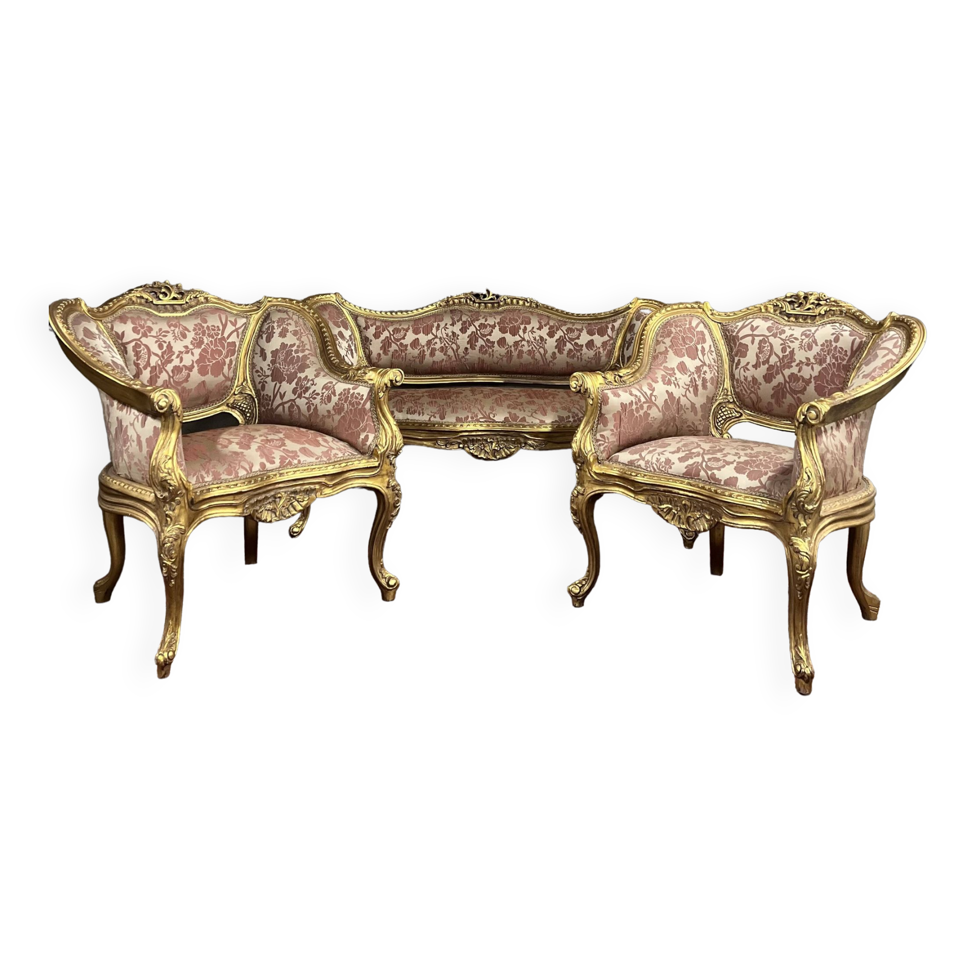 Salon En Bois Doré De Style Louis XV