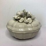 Old candy maker in white art nouveau slurry