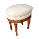 Louis XVI Style oval pouf with upholsterer seat cushion