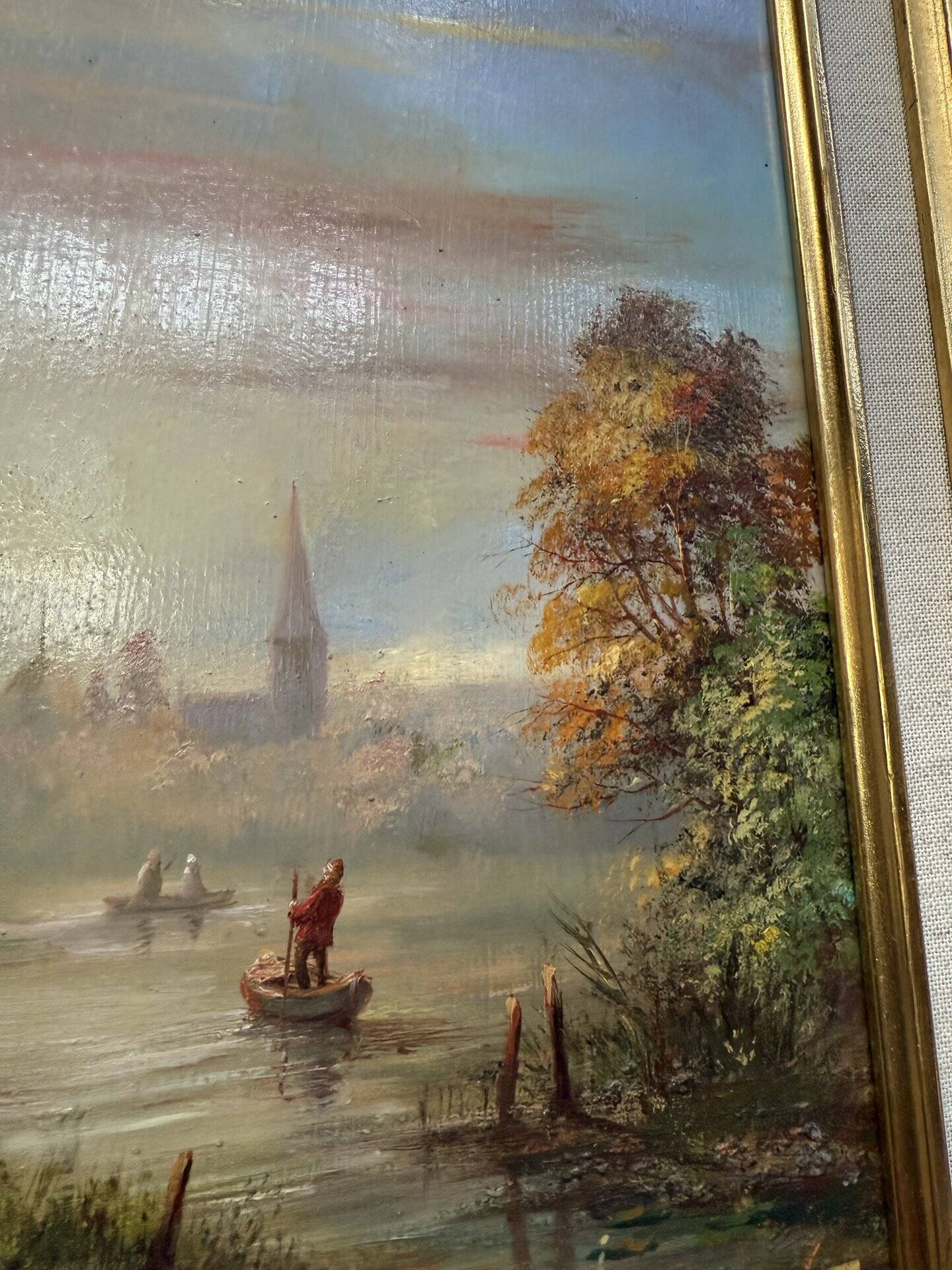 Tableau Huile sur panneau paysage