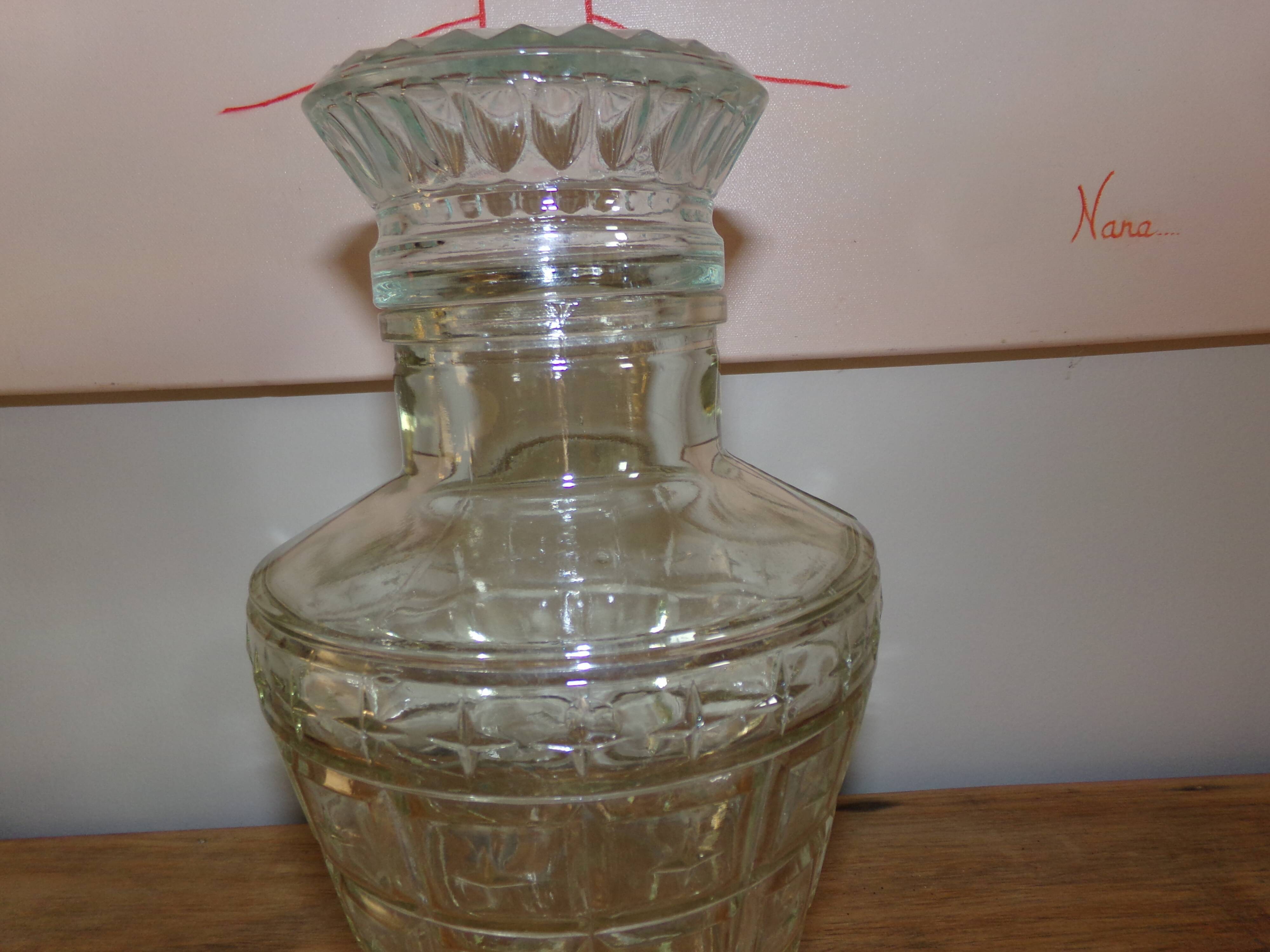 Jar of chiseled glass apothecary