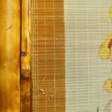Asian bamboo screen, painted rice straw