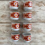 Set of 8 coffee cups, milk pot, sugar bowl Bavaria porcelain 70