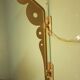 Early 20th century art deco wall lamp with brass bracket and opaline glass shade